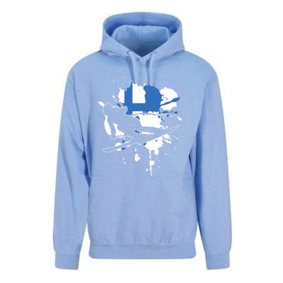 Finland Flag Skier Finnish Alpine Skiing Unisex Surf Hoodie