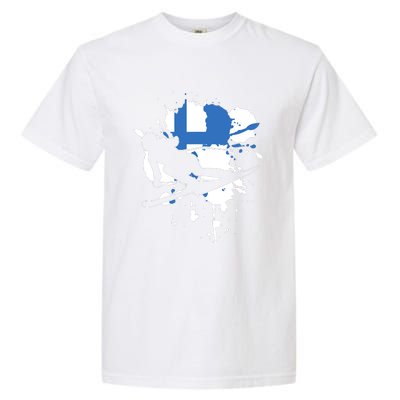 Finland Flag Skier Finnish Alpine Skiing Garment-Dyed Heavyweight T-Shirt