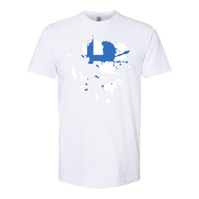 Finland Flag Skier Finnish Alpine Skiing Softstyle CVC T-Shirt