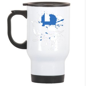 Finland Flag Skier Finnish Alpine Skiing Stainless Steel Travel Mug