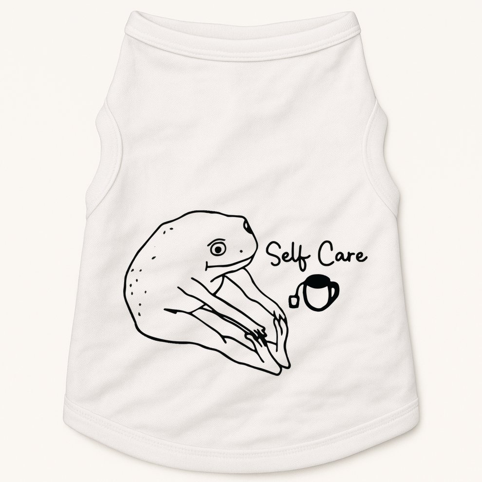 Funny Frog Self Care Retro Doggie Tank