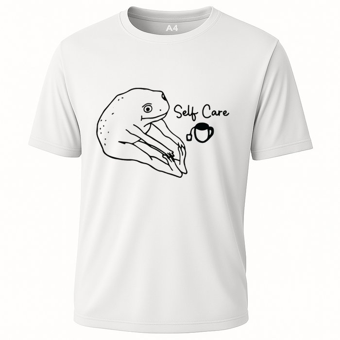Funny Frog Self Care Retro Cooling Performance Crew T-Shirt