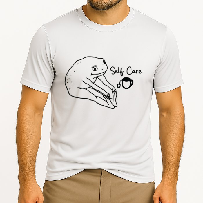 Funny Frog Self Care Retro Cooling Performance Crew T-Shirt