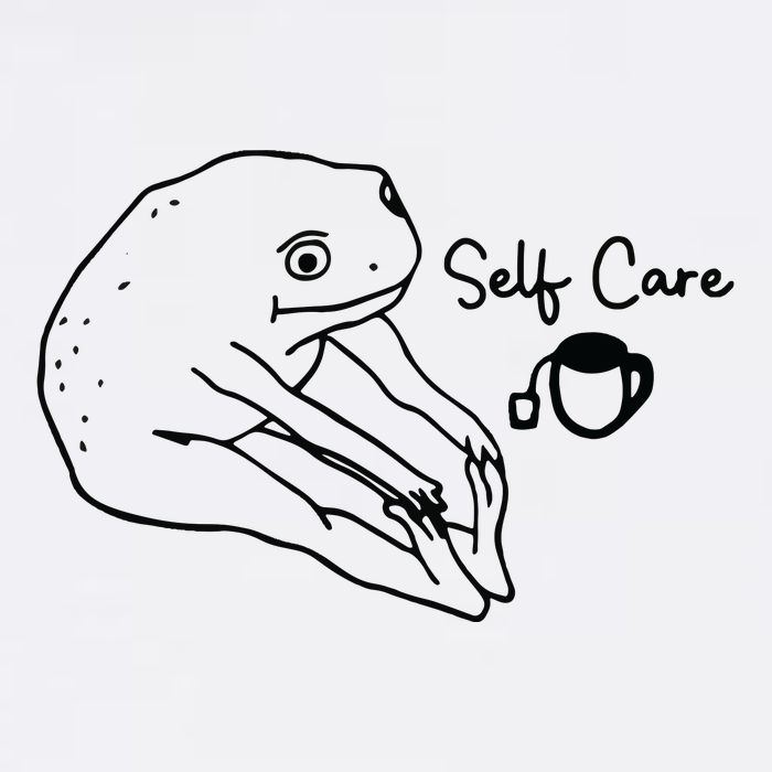 Funny Frog Self Care Retro Cooling Performance Crew T-Shirt