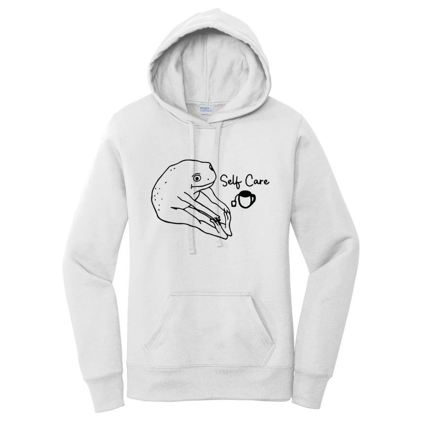 Funny Frog Self Care Retro Women's Pullover Hoodie