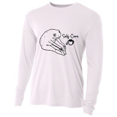 Funny Frog Self Care Retro Cooling Performance Long Sleeve Crew