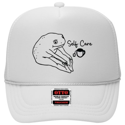 Funny Frog Self Care Retro Trucker Hat