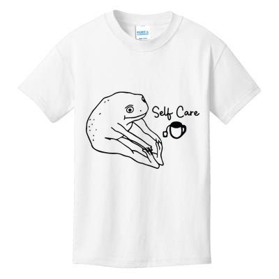 Funny Frog Self Care Retro Kids T-Shirt