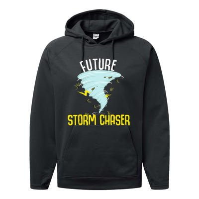 Funny Future Storm Gift For Chaser Meteorologist Performance Fleece Hoodie