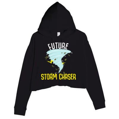 Funny Future Storm Gift For Chaser Meteorologist Crop Fleece Hoodie