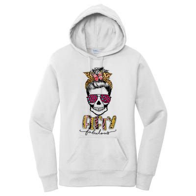 Fifty & Fabulous Sugar Skull Mom 50th Birthday Gifts Women's Pullover Hoodie