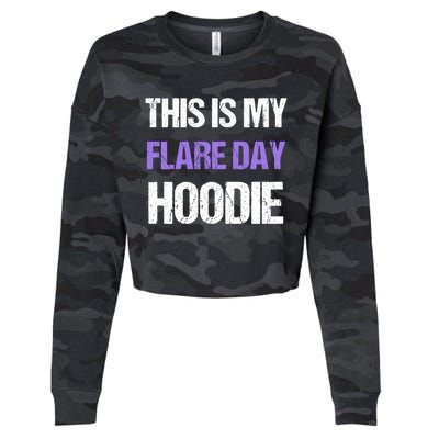 Funny Fibro Spoonie Design Fibromyalgia This Is My Flare Day Gift Cropped Pullover Crew