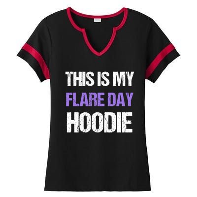 Funny Fibro Spoonie Design Fibromyalgia This Is My Flare Day Gift Ladies Halftime Notch Neck Tee