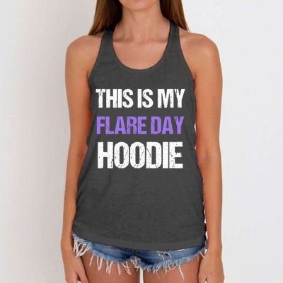 Funny Fibro Spoonie Design Fibromyalgia This Is My Flare Day Gift Women's Knotted Racerback Tank