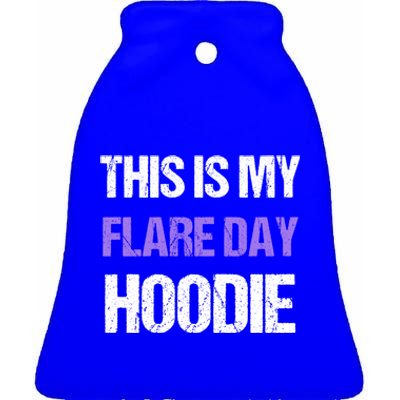 Funny Fibro Spoonie Design Fibromyalgia This Is My Flare Day Gift Ceramic Bell Ornament