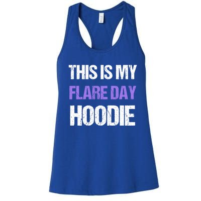 Funny Fibro Spoonie Design Fibromyalgia This Is My Flare Day Gift Women's Racerback Tank