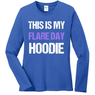 Funny Fibro Spoonie Design Fibromyalgia This Is My Flare Day Gift Ladies Long Sleeve Shirt