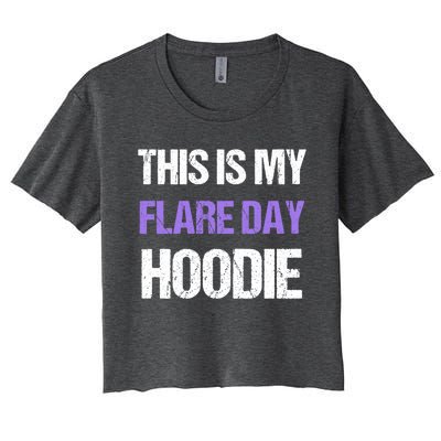 Funny Fibro Spoonie Design Fibromyalgia This Is My Flare Day Gift Women's Crop Top Tee