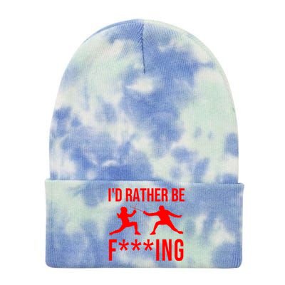 Funny Fencing Sport Gift Cute Fencers Fighters Meaningful Gift Tie Dye 12in Knit Beanie