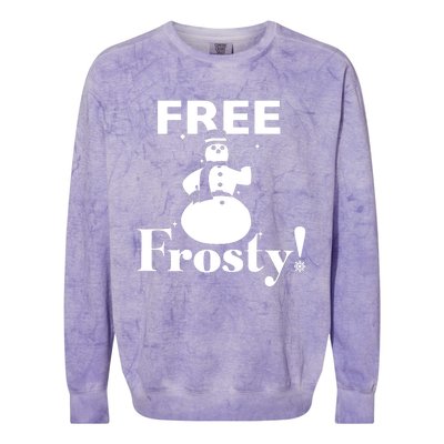 Free Frosty Snowman Christmas Xmas Holiday Trending Colorblast Crewneck Sweatshirt