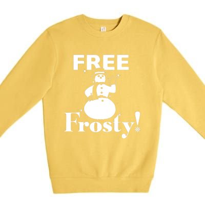 Free Frosty Snowman Christmas Xmas Holiday Trending Premium Crewneck Sweatshirt