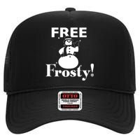 Free Frosty Snowman Christmas Xmas Holiday Trending High Crown Mesh Back Trucker Hat