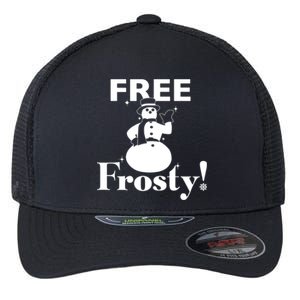 Free Frosty Snowman Christmas Xmas Holiday Trending Flexfit Unipanel Trucker Cap