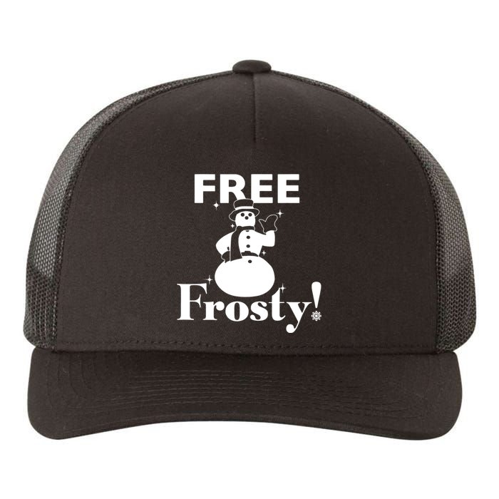 Free Frosty Snowman Christmas Xmas Holiday Trending Yupoong Adult 5-Panel Trucker Hat