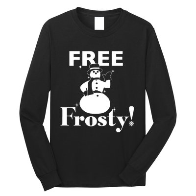 Free Frosty Snowman Christmas Xmas Holiday Trending Long Sleeve Shirt