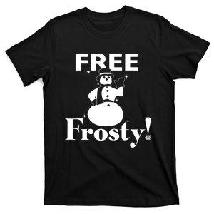 Free Frosty Snowman Christmas Xmas Holiday Trending T-Shirt