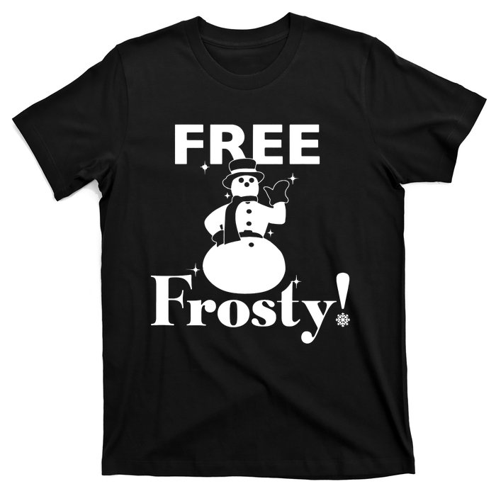 Free Frosty Snowman Christmas Xmas Holiday Trending T-Shirt