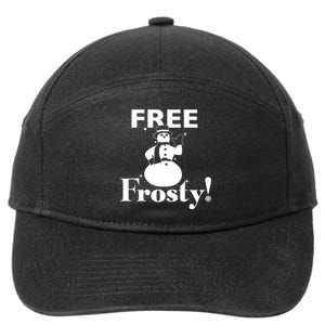 Free Frosty Snowman Christmas Xmas Holiday Trending 7-Panel Snapback Hat