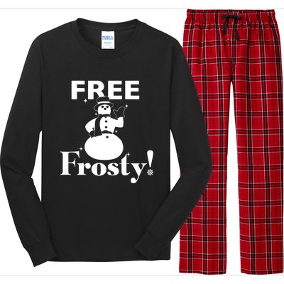 Free Frosty Snowman Christmas Xmas Holiday Trending Long Sleeve Pajama Set