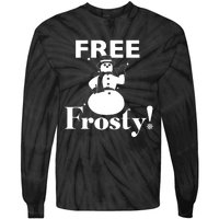 Free Frosty Snowman Christmas Xmas Holiday Trending Tie-Dye Long Sleeve Shirt