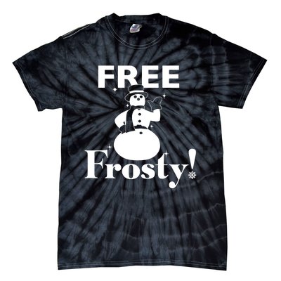 Free Frosty Snowman Christmas Xmas Holiday Trending Tie-Dye T-Shirt