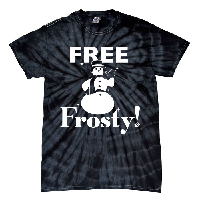 Free Frosty Snowman Christmas Xmas Holiday Trending Tie-Dye T-Shirt