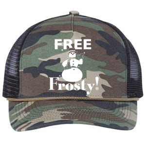 Free Frosty Snowman Christmas Xmas Holiday Trending Retro Rope Trucker Hat Cap