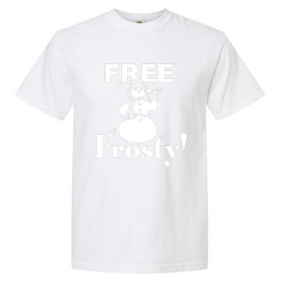 Free Frosty Snowman Christmas Xmas Holiday Trending Garment-Dyed Heavyweight T-Shirt