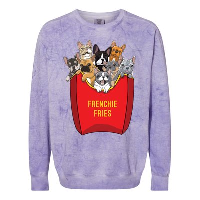 Frenchie Fries Shirts French Bulldog Dog Mom Dog Dad Cute Colorblast Crewneck Sweatshirt