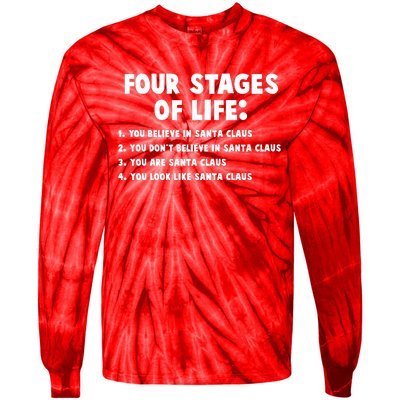 Funny Four Stages Of Life Tie-Dye Long Sleeve Shirt