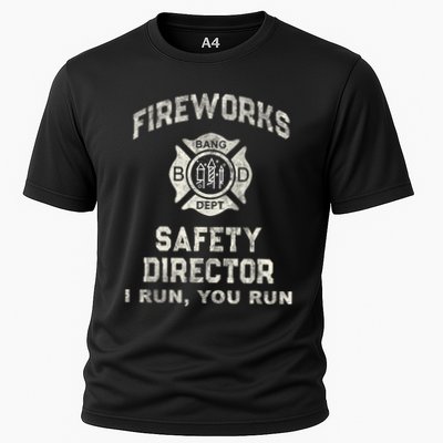 Funny Fireworks Safety Director 4th Of July Pyro Boom Squad Performance Shirt