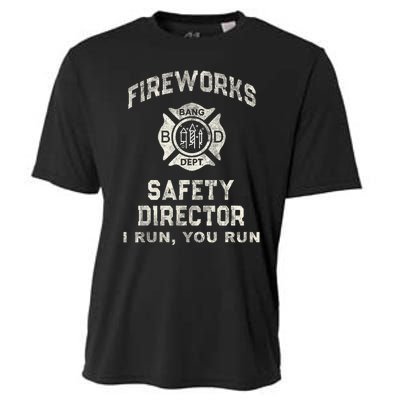 Funny Fireworks Safety Director 4th Of July Pyro Boom Squad Cooling Performance Crew T-Shirt