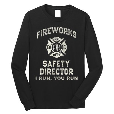 Funny Fireworks Safety Director 4th Of July Pyro Boom Squad Long Sleeve Shirt