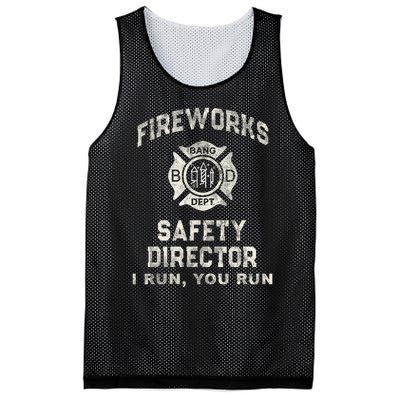 Funny Fireworks Safety Director 4th Of July Pyro Boom Squad Mesh Reversible Basketball Jersey Tank