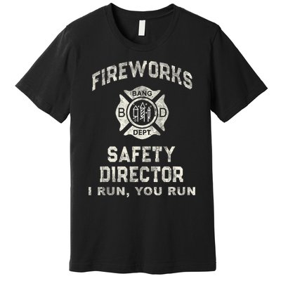 Funny Fireworks Safety Director 4th Of July Pyro Boom Squad Premium T-Shirt