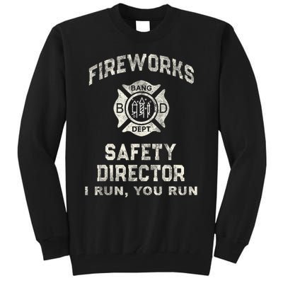 Funny Fireworks Safety Director 4th Of July Pyro Boom Squad Tall Sweatshirt