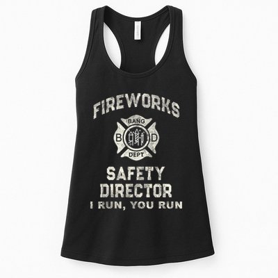 Funny Fireworks Safety Director 4th Of July Pyro Boom Squad Womens Tank Top