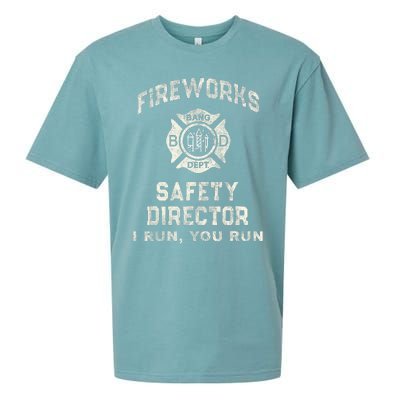 Funny Fireworks Safety Director 4th Of July Pyro Boom Squad Sueded Cloud Jersey T-Shirt