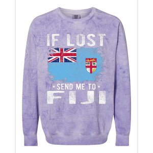 Fiji Flag Souvenir If Lost Send Me To Fiji Colorblast Crewneck Sweatshirt