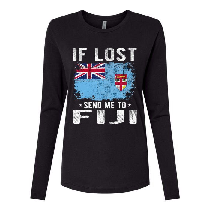 Fiji Flag Souvenir If Lost Send Me To Fiji Womens Cotton Relaxed Long Sleeve T-Shirt